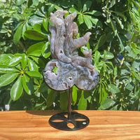 Moss Agate Nine-tailed Fox Carving