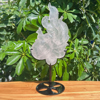 Rose Quartz Nine-tailed Fox Carving