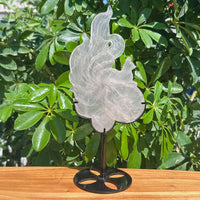 Rose Quartz Nine-tailed Fox Carving