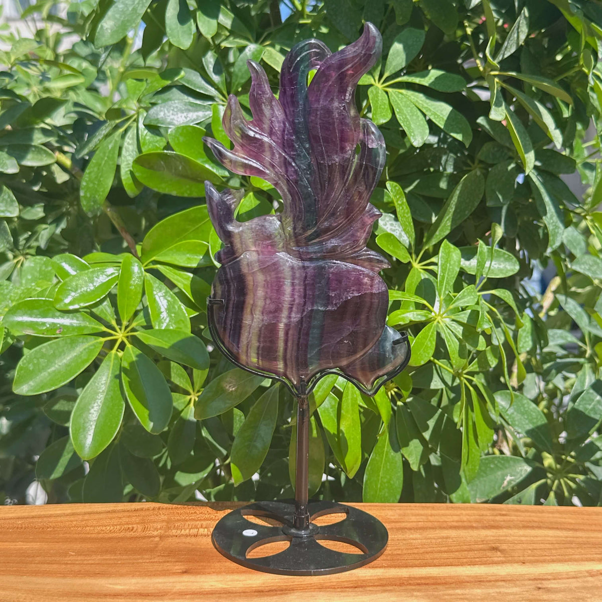 Fluorite Nine-tailed Fox Carving