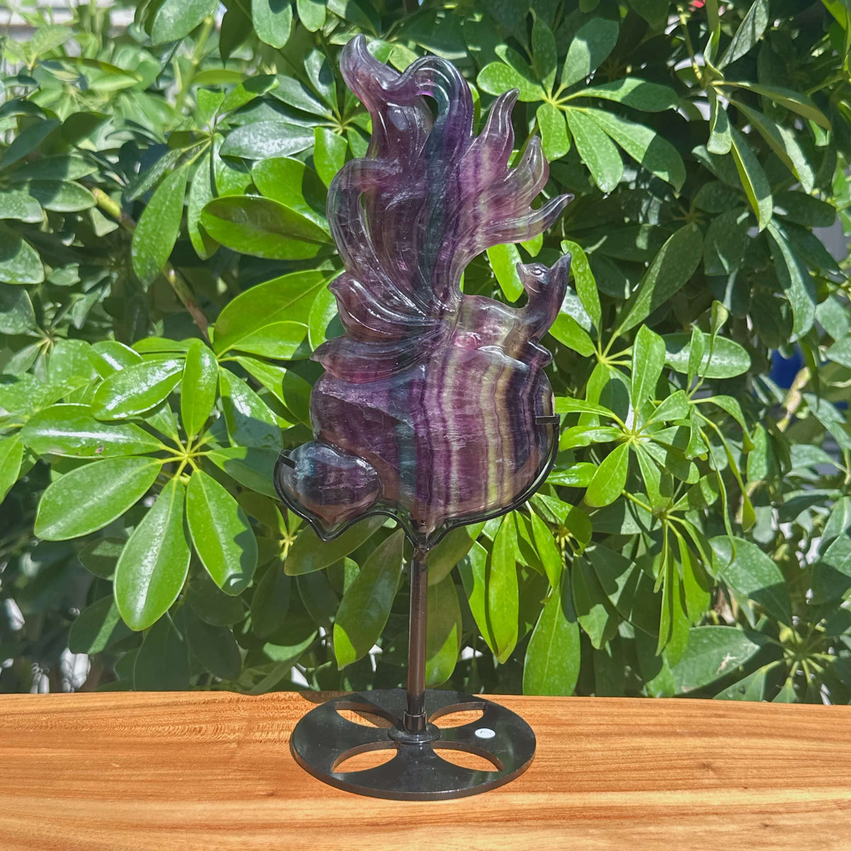Fluorite Nine-tailed Fox Carving