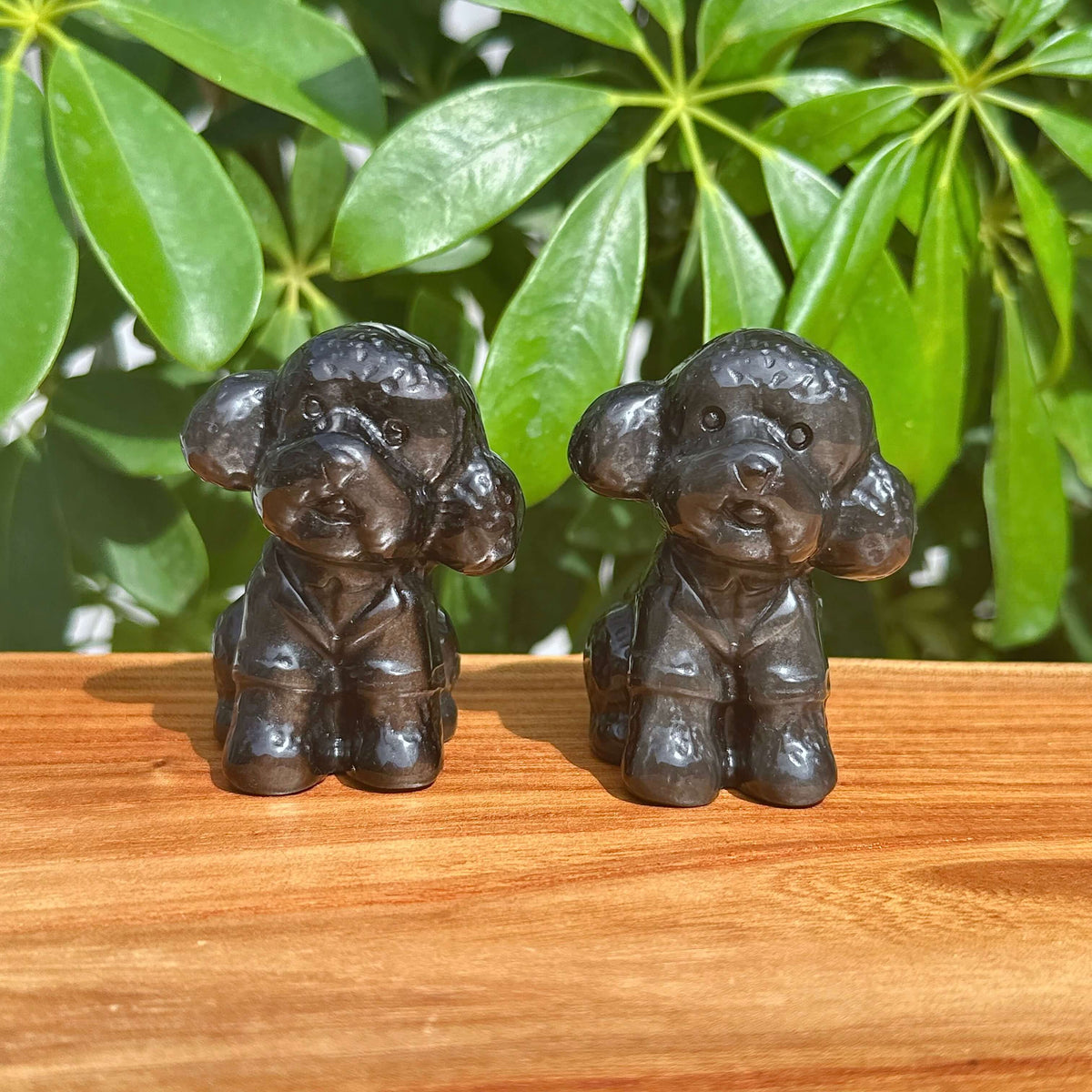 Obsidian Dog Carving