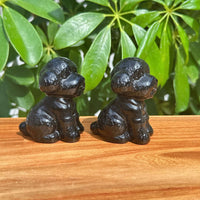 Obsidian Dog Carving