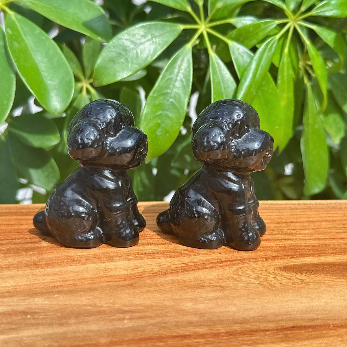 Obsidian Dog Carving
