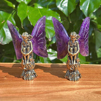 Amethyst Wing Angel Crystal Statue with detailed wings and serene expression