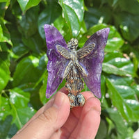 Amethyst Wing Angel Sculpture with rich purple wings and delicate angelic features