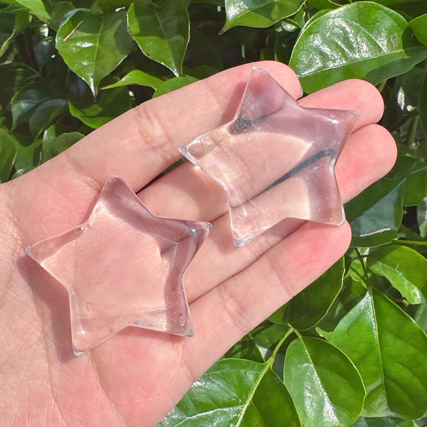 Natural Clear Quartz Star Carving, showcasing crystal clarity and star shape