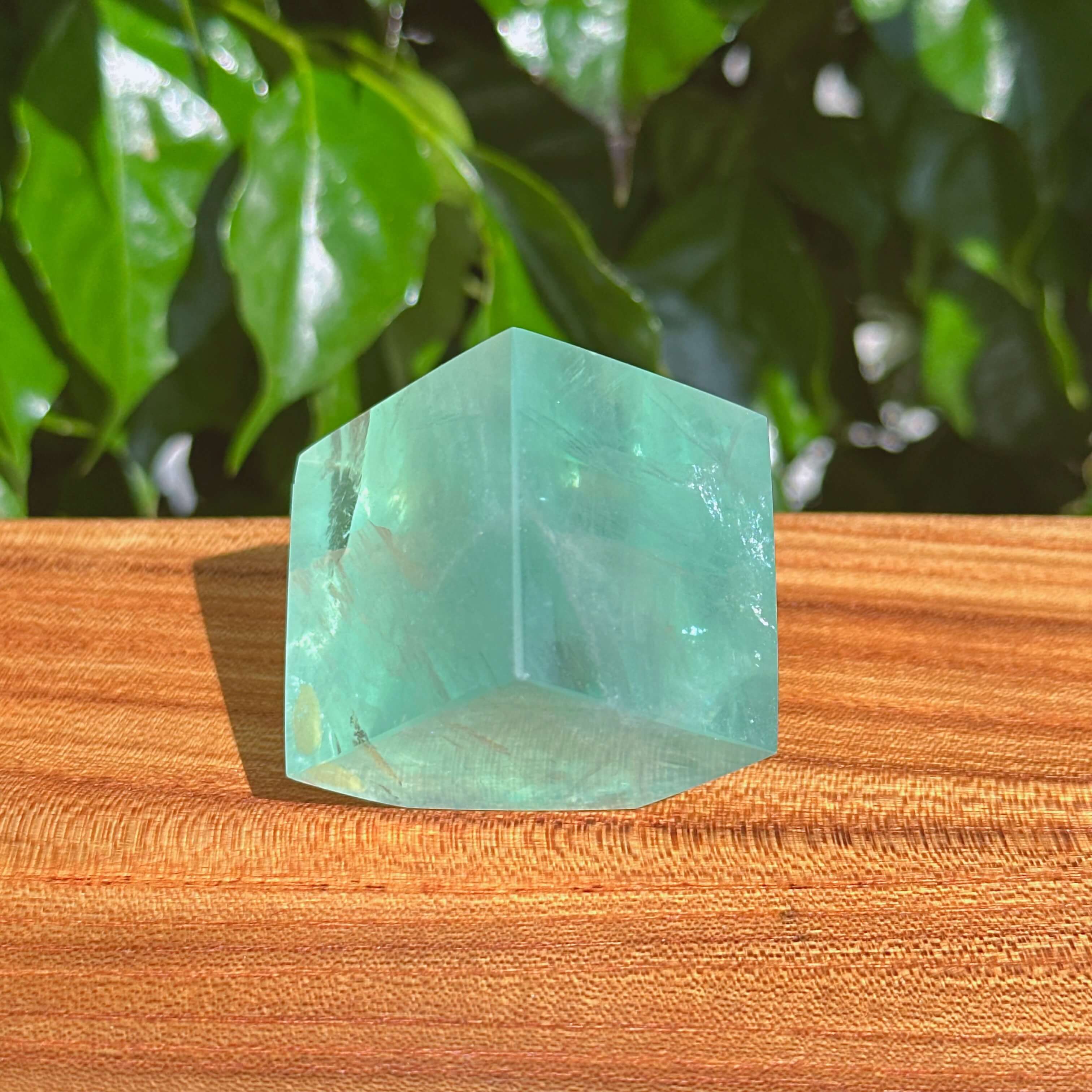 Elegant Green Fluorite Cube for home decor and crystal healing