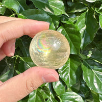 Detailed view of Honey Calcite Sphere