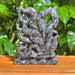 Larvikaite Nine-Tailed Fox Carving showcasing intricate details with graceful flowing tails.