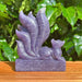 Handcrafted Lepidolite Nine-Tailed Fox Carving with vibrant crystal details.