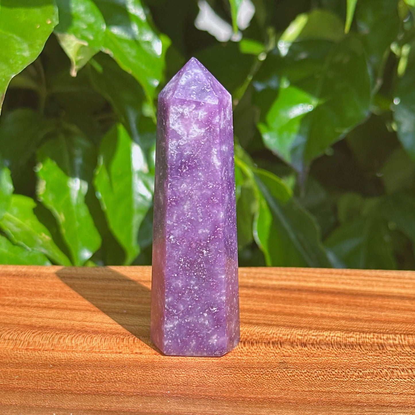 Beautiful Lepidolite Tower with natural color variations, perfect for healing, meditation, and enhancing positive energy.