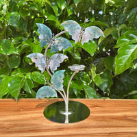 Decorative Moss Agate Butterfly Sphere Holder, showcasing the butterfly design with moss agate accent.