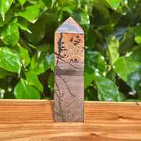 Natural Picture Jasper Square Tower featuring intricate lines and shades of brown.
