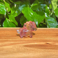 Elegant Rainbow Fluorite Mini Horse figure with soft purple, green, and clear hues, a perfect home décor piece.
