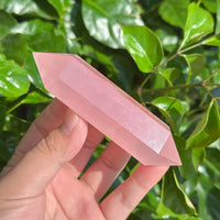 Beautiful Rose Quartz Double Point Crystal - Calming Gemstone for Meditation