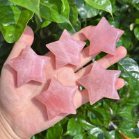 Beautiful Rose Quartz Star Carving for Emotional Balance and Love Energy