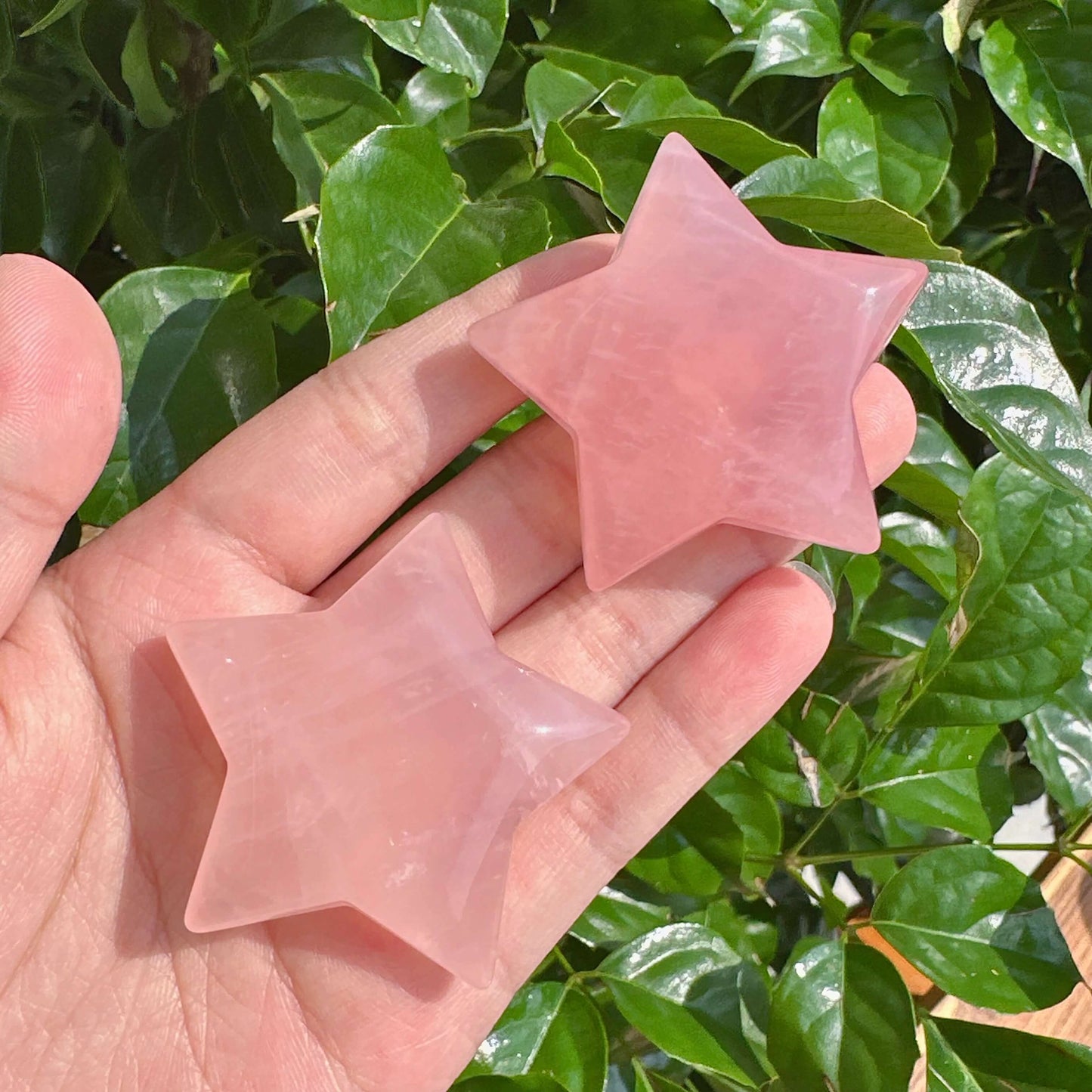 Rose Quartz Five-Pointed Star Crystal for Peace and Emotional Healing