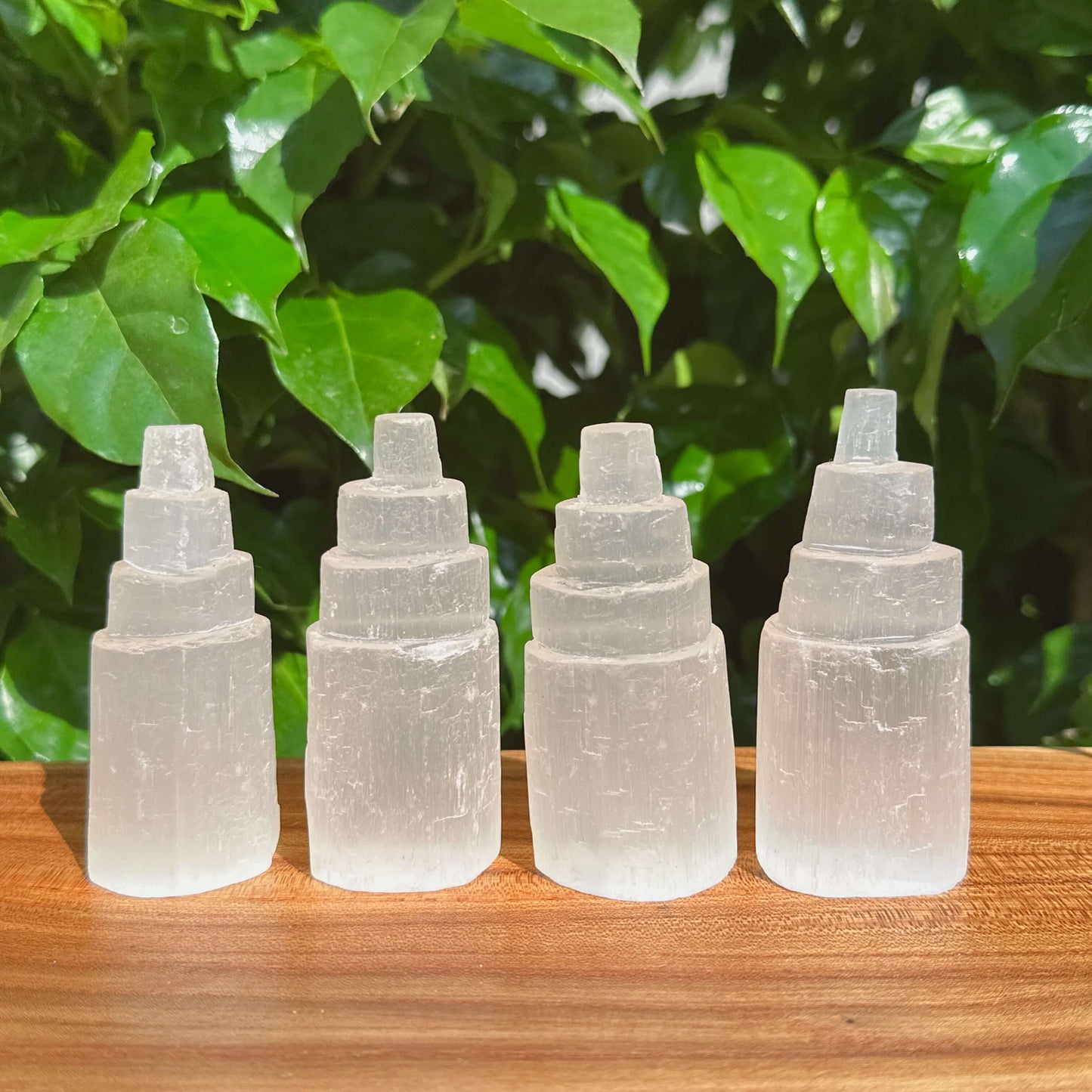Selenite Tower showcasing the crystal's smooth surface and natural beauty, perfect for home decoration and energy clearing.