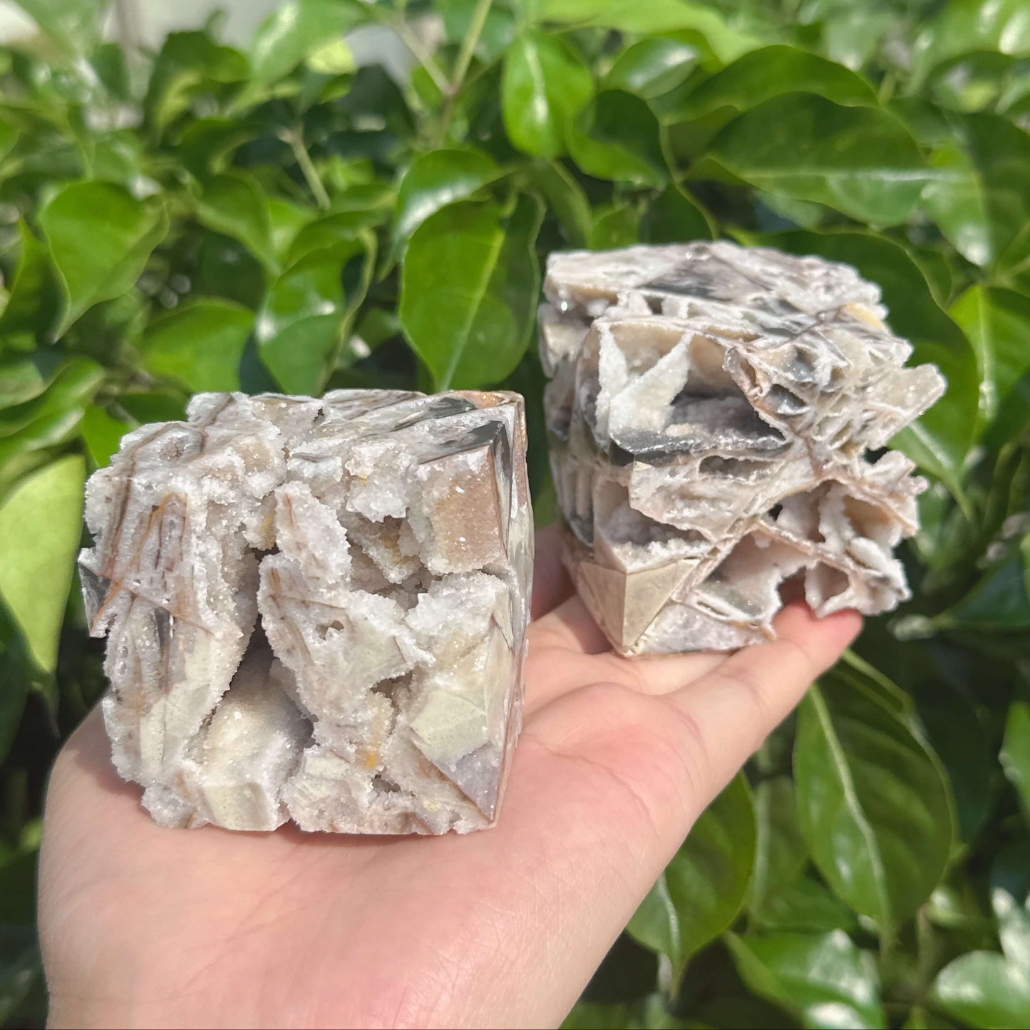 Close-up view of Sphalerite Cube, displaying its natural color variations and detailed structure.